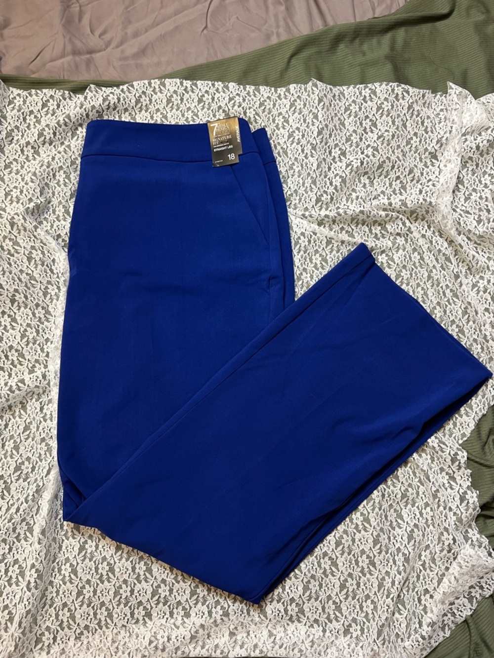 New York & Company Royal Blue Straight Leg Dress Pants
